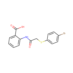 O=C(CSc1ccc(Br)cc1)Nc1ccccc1C(=O)O ZINC000008391326