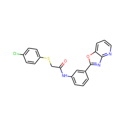 O=C(CSc1ccc(Cl)cc1)Nc1cccc(-c2nc3ncccc3o2)c1 ZINC000017440704