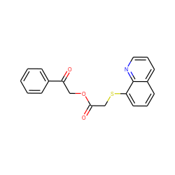 O=C(CSc1cccc2cccnc12)OCC(=O)c1ccccc1 ZINC000000272489