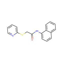 O=C(CSc1ccccn1)Nc1cccc2ccccc12 ZINC000002772489