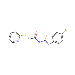 O=C(CSc1ccccn1)Nc1nc2ccc(Br)cc2s1 ZINC000001018836