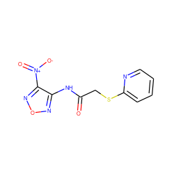 O=C(CSc1ccccn1)Nc1nonc1[N+](=O)[O-] ZINC000004689377