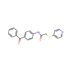 O=C(CSc1ccncc1)Nc1ccc(C(=O)c2ccccc2)cc1 ZINC000013475338