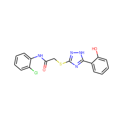 O=C(CSc1n[nH]c(-c2ccccc2O)n1)Nc1ccccc1Cl ZINC000436856827