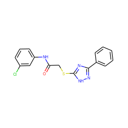 O=C(CSc1nc(-c2ccccc2)n[nH]1)Nc1cccc(Cl)c1 ZINC000003550447