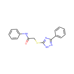 O=C(CSc1nc(-c2ccccc2)n[nH]1)Nc1ccccc1 ZINC000003550441