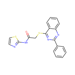 O=C(CSc1nc(-c2ccccc2)nc2ccccc12)Nc1nccs1 ZINC000000779952