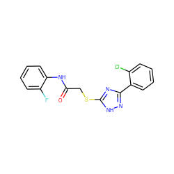 O=C(CSc1nc(-c2ccccc2Cl)n[nH]1)Nc1ccccc1F ZINC000001440226