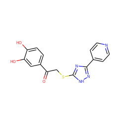 O=C(CSc1nc(-c2ccncc2)n[nH]1)c1ccc(O)c(O)c1 ZINC000000285776