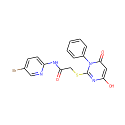 O=C(CSc1nc(O)cc(=O)n1-c1ccccc1)Nc1ccc(Br)cn1 ZINC000015989355