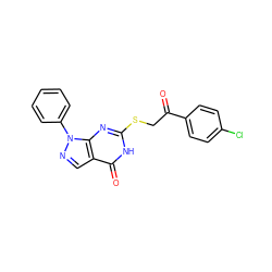 O=C(CSc1nc2c(cnn2-c2ccccc2)c(=O)[nH]1)c1ccc(Cl)cc1 ZINC000006492499