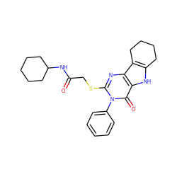 O=C(CSc1nc2c3c([nH]c2c(=O)n1-c1ccccc1)CCCC3)NC1CCCCC1 ZINC001772622469