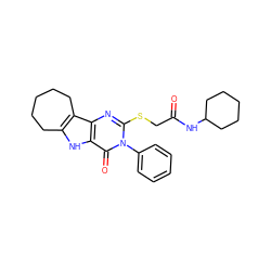 O=C(CSc1nc2c3c([nH]c2c(=O)n1-c1ccccc1)CCCCC3)NC1CCCCC1 ZINC001772640573