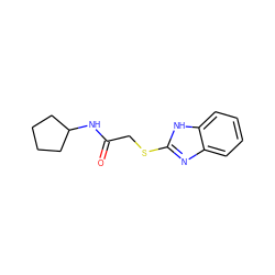 O=C(CSc1nc2ccccc2[nH]1)NC1CCCC1 ZINC000000211471