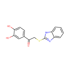 O=C(CSc1nc2ccccc2[nH]1)c1ccc(O)c(O)c1 ZINC000000009853