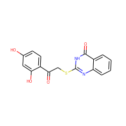 O=C(CSc1nc2ccccc2c(=O)[nH]1)c1ccc(O)cc1O ZINC000005013173