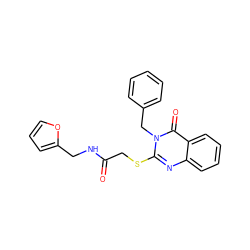 O=C(CSc1nc2ccccc2c(=O)n1Cc1ccccc1)NCc1ccco1 ZINC000002970171