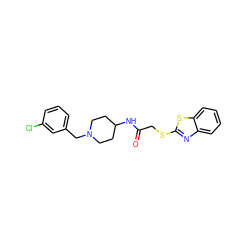 O=C(CSc1nc2ccccc2s1)NC1CCN(Cc2cccc(Cl)c2)CC1 ZINC000028235877