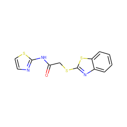 O=C(CSc1nc2ccccc2s1)Nc1nccs1 ZINC000000040539