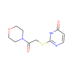 O=C(CSc1nccc(=O)[nH]1)N1CCOCC1 ZINC000006494065