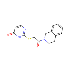 O=C(CSc1nccc(=O)[nH]1)N1CCc2ccccc2C1 ZINC000018029595