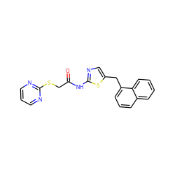 O=C(CSc1ncccn1)Nc1ncc(Cc2cccc3ccccc23)s1 ZINC000000818860