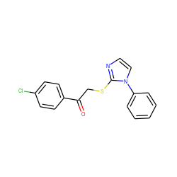 O=C(CSc1nccn1-c1ccccc1)c1ccc(Cl)cc1 ZINC000004003112