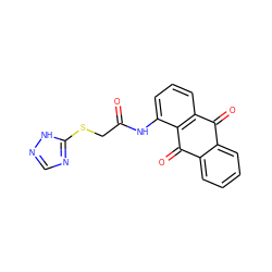 O=C(CSc1ncn[nH]1)Nc1cccc2c1C(=O)c1ccccc1C2=O ZINC000004977184