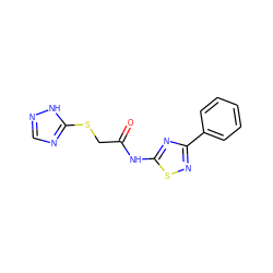 O=C(CSc1ncn[nH]1)Nc1nc(-c2ccccc2)ns1 ZINC000004278549