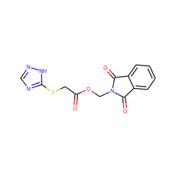 O=C(CSc1ncn[nH]1)OCN1C(=O)c2ccccc2C1=O ZINC000002490609