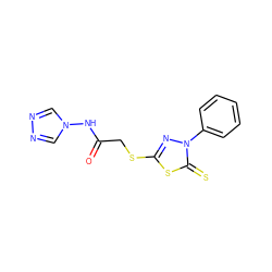 O=C(CSc1nn(-c2ccccc2)c(=S)s1)Nn1cnnc1 ZINC000002219442