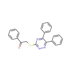 O=C(CSc1nnc(-c2ccccc2)c(-c2ccccc2)n1)c1ccccc1 ZINC000000708595