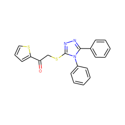 O=C(CSc1nnc(-c2ccccc2)n1-c1ccccc1)c1cccs1 ZINC000000625412