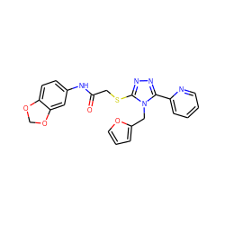 O=C(CSc1nnc(-c2ccccn2)n1Cc1ccco1)Nc1ccc2c(c1)OCO2 ZINC000002396397