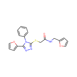 O=C(CSc1nnc(-c2ccco2)n1-c1ccccc1)NCc1ccco1 ZINC000000827391