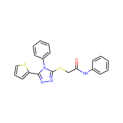 O=C(CSc1nnc(-c2cccs2)n1-c1ccccc1)Nc1ccccc1 ZINC000003239995