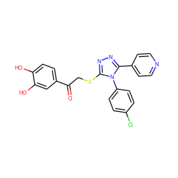 O=C(CSc1nnc(-c2ccncc2)n1-c1ccc(Cl)cc1)c1ccc(O)c(O)c1 ZINC000002375364