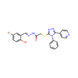 O=C(CSc1nnc(-c2ccncc2)n1-c1ccccc1)N/N=C/c1cc(Br)ccc1O ZINC000098082186