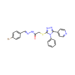 O=C(CSc1nnc(-c2ccncc2)n1-c1ccccc1)N/N=C/c1ccc(Br)cc1 ZINC000098082864