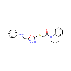 O=C(CSc1nnc(CNc2ccccc2)o1)N1CCCc2ccccc21 ZINC000000905471