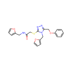 O=C(CSc1nnc(COc2ccccc2)n1Cc1ccco1)NCc1ccco1 ZINC000000919671