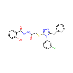 O=C(CSc1nnc(Cc2ccccc2)n1-c1cccc(Cl)c1)NNC(=O)c1ccccc1O ZINC000000977069