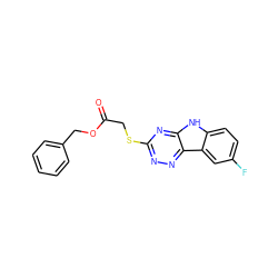 O=C(CSc1nnc2c(n1)[nH]c1ccc(F)cc12)OCc1ccccc1 ZINC000001221409