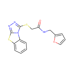 O=C(CSc1nnc2sc3ccccc3n12)NCc1ccco1 ZINC000000125910