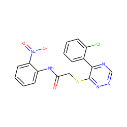 O=C(CSc1nncnc1-c1ccccc1Cl)Nc1ccccc1[N+](=O)[O-] ZINC000095562223