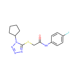 O=C(CSc1nnnn1C1CCCC1)Nc1ccc(F)cc1 ZINC000001238103