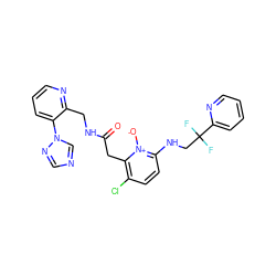 O=C(Cc1c(Cl)ccc(NCC(F)(F)c2ccccn2)[n+]1[O-])NCc1ncccc1-n1cncn1 ZINC000028524164