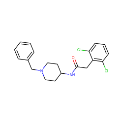 O=C(Cc1c(Cl)cccc1Cl)NC1CCN(Cc2ccccc2)CC1 ZINC000013326113