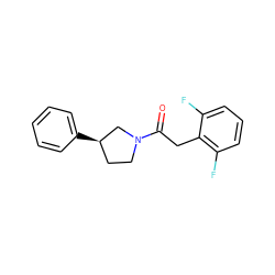 O=C(Cc1c(F)cccc1F)N1CC[C@@H](c2ccccc2)C1 ZINC000087209939