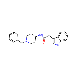 O=C(Cc1c[nH]c2ccccc12)NC1CCN(Cc2ccccc2)CC1 ZINC000013470597